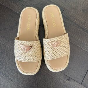 Prada rattan sandals size 7.5